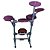Bateria de Estudo Stroke Pads 6 Peça BAT03 + Pedal de Bumbo + Par de Baquetas - Imagem 5