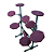 Bateria de Estudo Stroke Pads 9 Peças BAT04 + Pedal de Bumbo + Par de Baquetas - Imagem 2