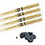 Kit 4 Pares Baqueta Pro Fire 5A PM + Brinde Base p/ Pratos - Imagem 1
