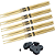 Kit 5 Pares Baqueta Pro Fire 5A PM + Brinde Kit Base Pratos - Imagem 1