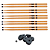 Kit 5 Pares Baqueta Pro Fire 5A Ponta Nylon (+ Brinde) - Imagem 1