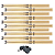 Kit 10 Pares Baqueta Pro Fire 5B Ponta Nylon (+ Brinde) - Imagem 1