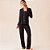Pijama Longo Hope Flora Viscose In26 Preto Feminino - Imagem 1