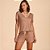 Pijama Recco Viscose Stretch Ve27 Marrom Feminino - Imagem 1