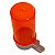 Bebedouro Animalplast Médio 200ml - Malha Fina - Laranja Com Base Branca - Imagem 1