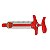 Seringa Carbonada com Graduação - Com Regulagem - 20ml - Vermelho - Imagem 1