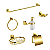 KIT ACESSÓRIOS PARA BANHEIRO METAL ACABAMENTO REDONDO DOURADO GOLD 6 PEÇAS - Imagem 1