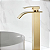 TORNEIRA BANHEIRO LAVABO COM MISTURADOR MONOCOMANDO CASCATA BICA ALTA DOURADA ESCOVADA - Imagem 5