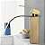 TORNEIRA BANHEIRO LAVABO COM MISTURADOR MONOCOMANDO CASCATA BICA BAIXA DOURADA ESCOVADA - Imagem 3