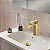 TORNEIRA BANHEIRO LAVABO COM MISTURADOR MONOCOMANDO CASCATA BICA BAIXA DOURADA ESCOVADA - Imagem 4