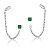 BRINCO QUADRADO RIVIERA COM PIERCING - Imagem 1