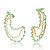 BRINCO EAR LINE E PIERCING DE ORELHA TURMALINA BANHADO A OURO - Imagem 1