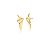 BRINCO ORIGAMI DOURADO CRAVEJADO COM ZIRCONIAS - Imagem 1