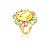 ANEL CRISTAL OVAL AMARELO E GOTAS MULTICOLORIDAS - Imagem 1