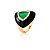ANEL TRIANGULAR COM CRISTAL ESMERALDA BANHADO A OURO - Imagem 1