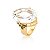 ANEL COM CRISTAL OVAL INCOLOR E FLOR MARROM SM - Imagem 1