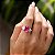 ANEL PEDRA QUADRADA COM TRIANGULAR NA LATERAL SAFIRA PINK PP - Imagem 2