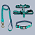 Kit Peitoral Modelo H, Coleira e Guia para Cães - Estampa  Azul Tiffany - Madiba Pet - Imagem 1