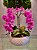 Arranjo Artificial 2 Orquídeas Rosas Vaso de Cerâmica Branco - Imagem 1