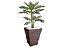 Planta Artificial Árvore Palmeira Areca 1,1m kit + Vaso Trapezio D. Grafiato Marrom 40cm - Imagem 1