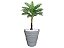 Planta Artificial Árvore Palmeira Real Toque 1,2m kit + Vaso Redondo D. Grafiato Cinza 40cm - Imagem 1