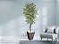 Planta Artificial Ficus Verde Creme 2,10m kit + Vaso Trapezio D. Grafiato Marrom 40cm - Imagem 2