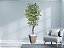 Planta Artificial Ficus Verde Creme 2,10m kit + Vaso Trapezio D. Grafiato Bege 40cm - Imagem 2