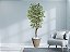 Planta Artificial Ficus Verde Creme 2,10m kit + Vaso Redondo D. Grafiato Bege 40cm - Imagem 2