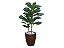 Planta Árvore Artificial Ficus Lyrata Real Toque Verde 1m Kit + Vaso S. Marrom 30 cm - Imagem 1