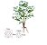 Planta Árvore Artificial Costela De Adão Real Toque Verde Branco 52cm - Imagem 1