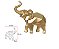 Escultura Decor Poliresina Elefante Dourado 21x21cm - Imagem 1