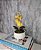 Arranjo De Mini Orquídea Amarela Vaso Bege Claro Redondo - Imagem 1
