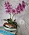 Arranjo Com 2 Orquídeas Violeta Vaso Prata 22cm - Imagem 1