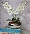 Arranjo Com 2 Orquídeas Branca Vaso Prata 22cm - Imagem 1
