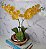 Arranjo Com 2 Orquídeas Amarela Vaso Cobre 22cm - Imagem 3