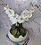 Arranjo Com 2 Orquídeas Branca Vaso Ceramica 22cm - Imagem 2