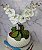 Arranjo Com 2 Orquídeas Branca Vaso Ceramica 22cm - Imagem 1