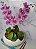 Arranjo Com 2 Orquídeas Violeta Vaso Ceramica 22cm - Imagem 2