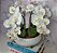 Arranjo Com 4 Orquídeas Branca Vaso Ceramica 28cm - Imagem 3