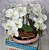 Arranjo Com 4 Orquídeas Branca Vaso Rose 28cm - Imagem 3