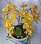 Arranjo Com 4 Orquídeas Amarela Vaso Dourado 28cm - Imagem 2