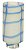 Vaso Decorativo Vidro Azul Branco 29cm - Imagem 1