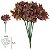 Planta Artificial  Folhagem Pick Folha Real Toque Plastico X5 Com 6 Hastes Verde Vermelho 22cm - Imagem 1