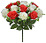 Planta Artificial Buque Rosa Cetim X12 Vermelho Creme 32 - Imagem 1