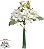 Planta Artificial Buque Rosa Hortensia Ramalhete C/Fita X5 Creme 34cm - Imagem 1