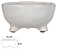 Vaso Bacia Ceramica C/Pe Branco 8cm - Imagem 1