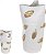 Vaso Decorativo Ceramica Branco Dourado 36cm - Imagem 1