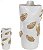 Vaso Decorativo Ceramica Branco Dourado 28cm - Imagem 1