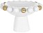 Vaso Decorativo Centro De Mesa Ceramica Branco Dourado 23cm - Imagem 1