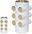 Vaso Decorativo Ceramica Branco Dourado 28cm - Imagem 1